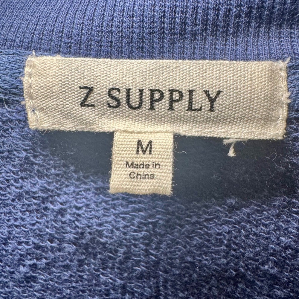 Z SUPPLY COUNTRY CLUB DEEP BLUE MINI DRESS 100% Cotton Quarter Zip Size M - Picture 3 of 5